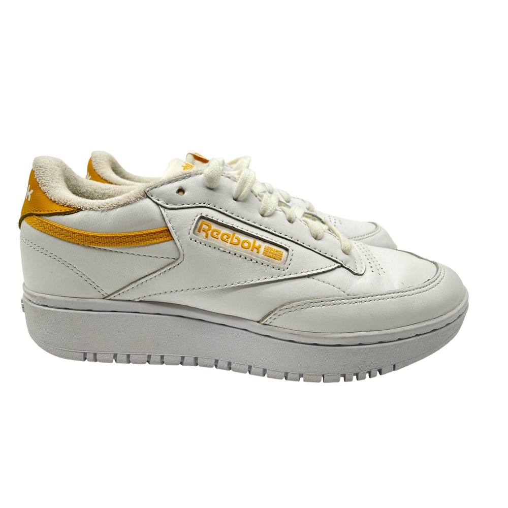 Reebok Classic Double Sneakers Womens 8 White Retro Tennis Platform EG9916